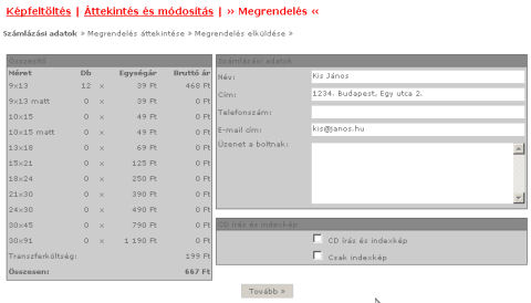 Megrendel�s lez�r�sa