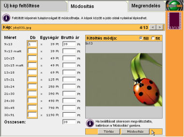 Felt�lt�tt k�p adatainak m�dos�t�sa